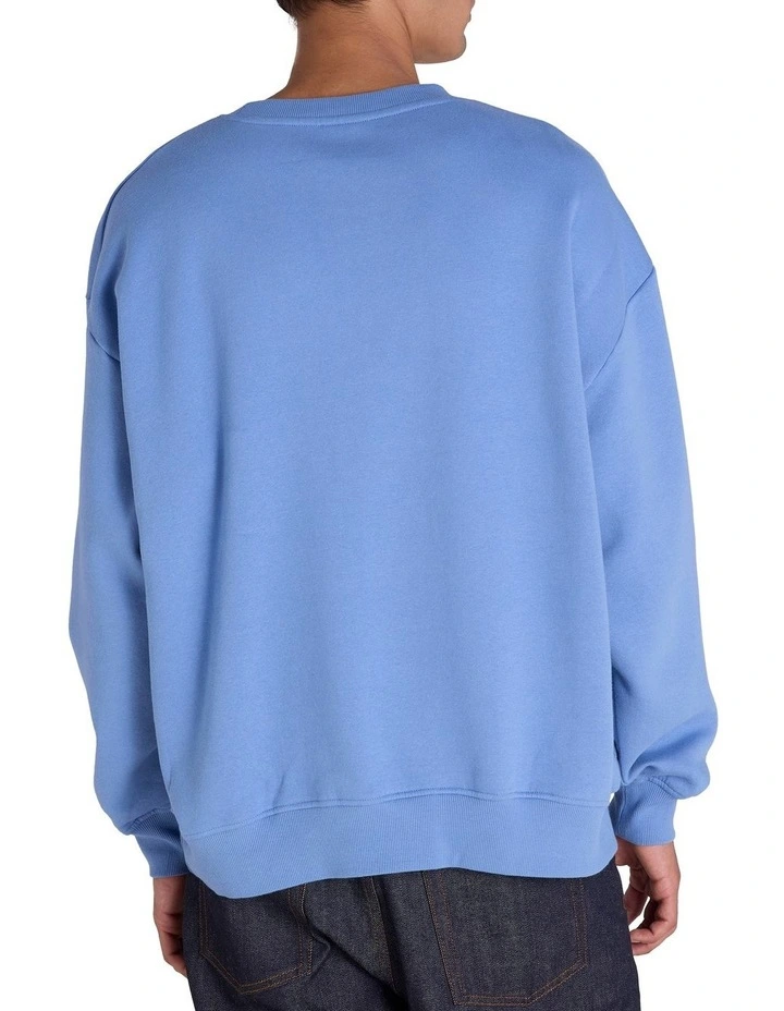 Puff Script Pullover in Frontier Blue image 2