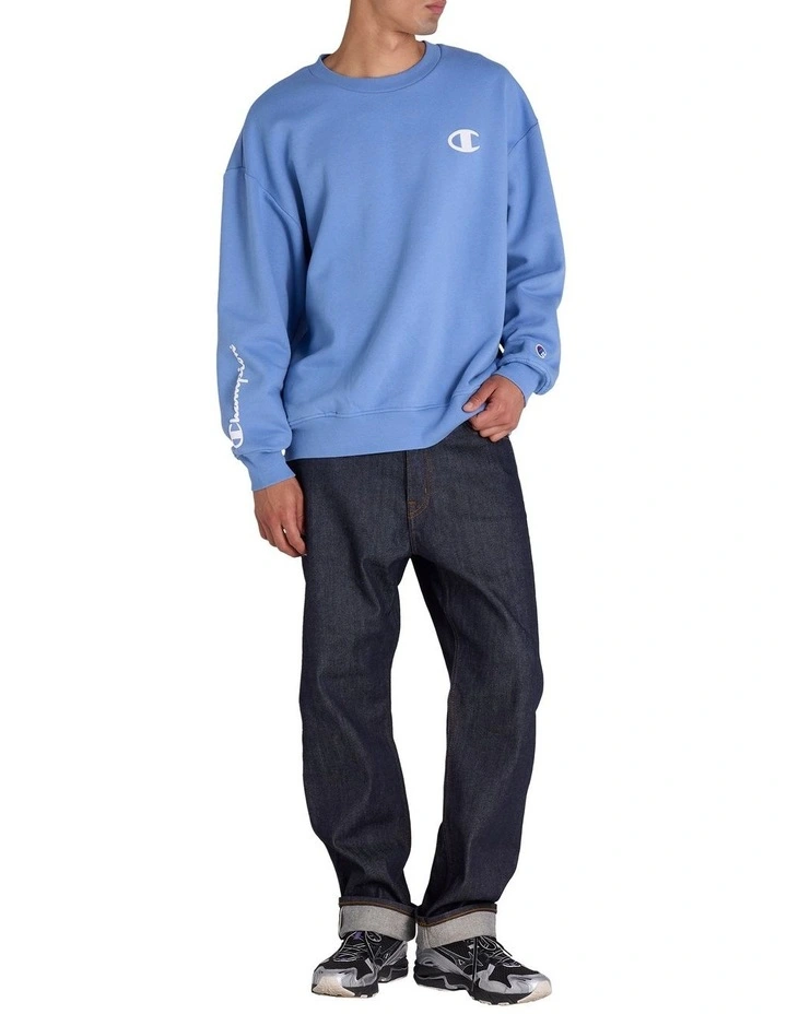 Puff Script Pullover in Frontier Blue image 4