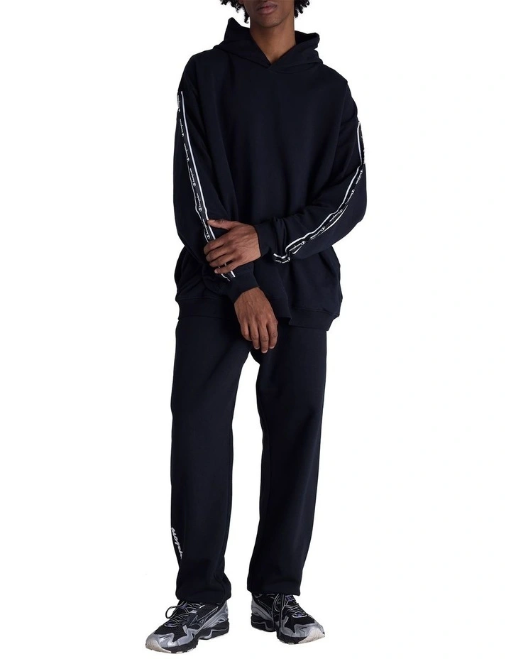 Lux Taping Hoodie in Black image 4