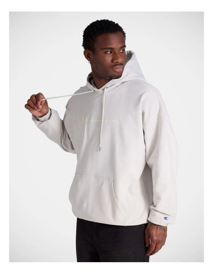 Large Tonal Script Hoodie Street Chalk image 3