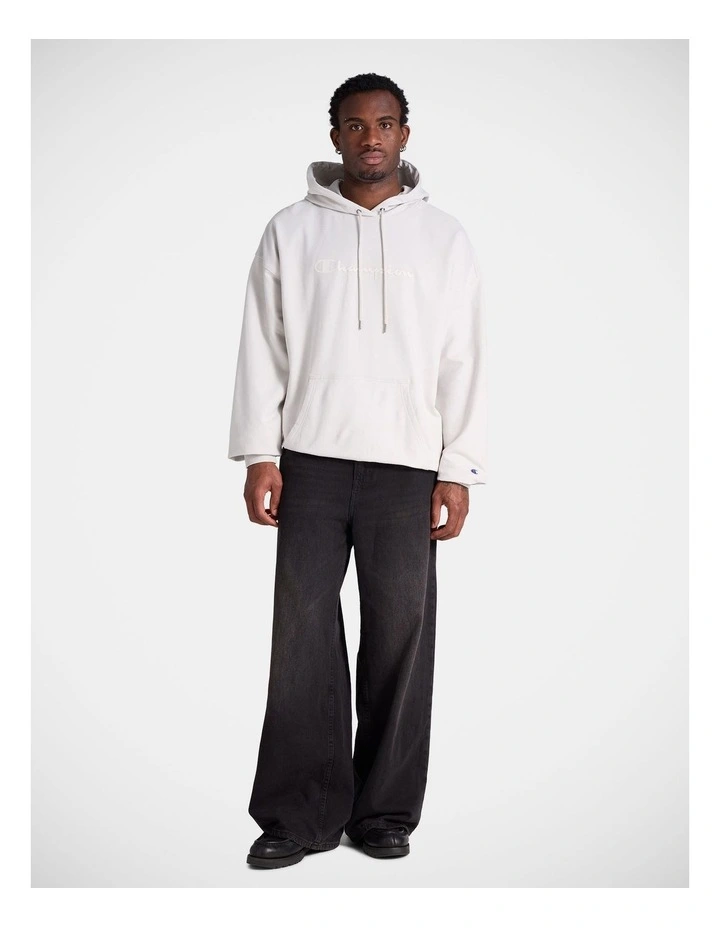 Large Tonal Script Hoodie Street Chalk image 4