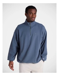 Tonal Script Quarter Zip Steel Type