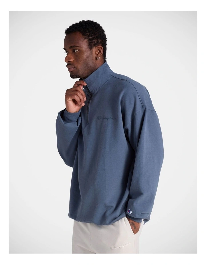 Tonal Script Quarter Zip Steel Type image 3