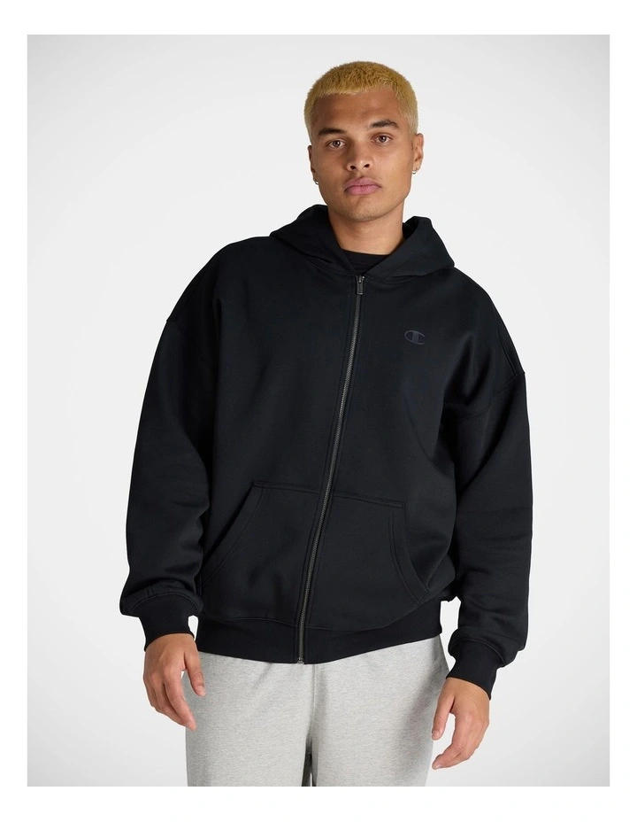 Tonal C Zip Hoodie Black image 1