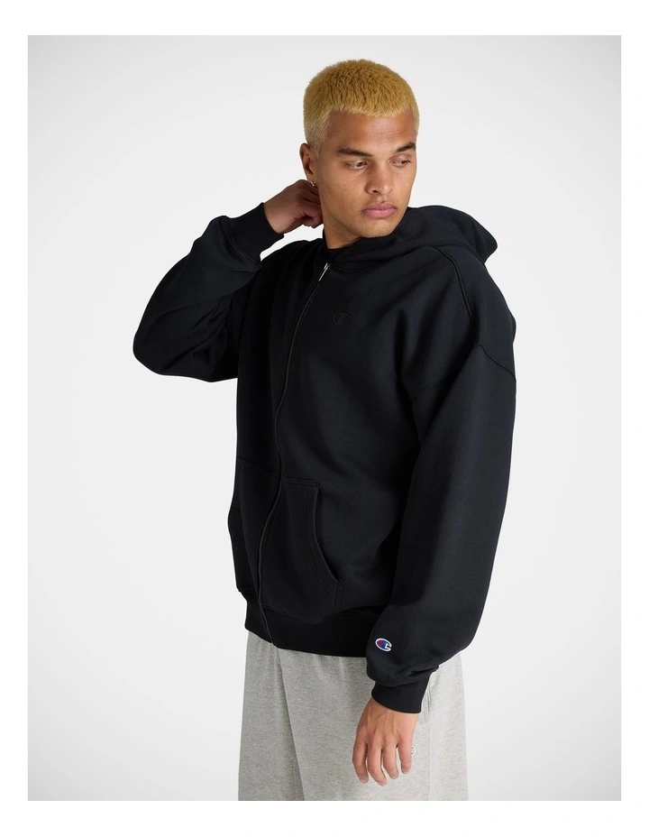 Tonal C Zip Hoodie Black image 3