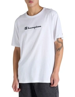 Puff Script Tee in White