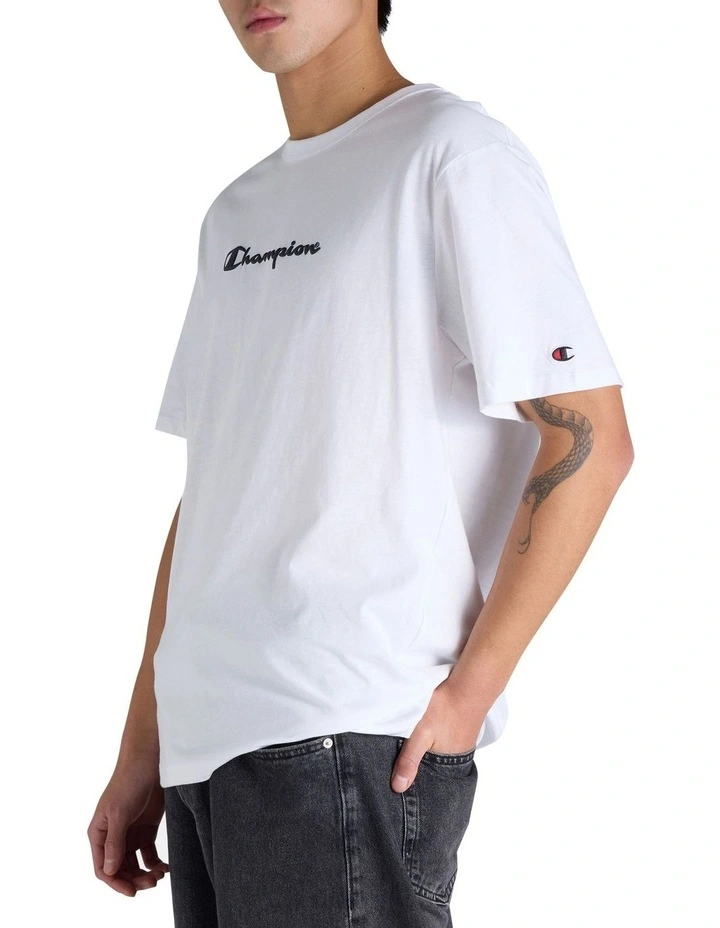 Puff Script Tee in White image 2
