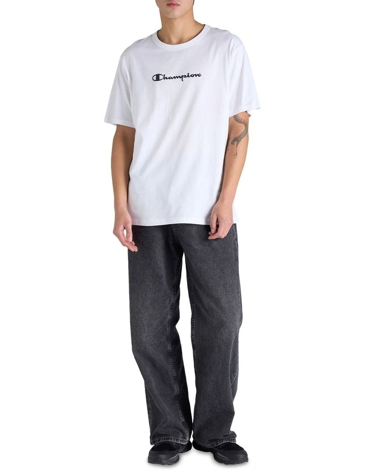 Puff Script Tee in White image 4