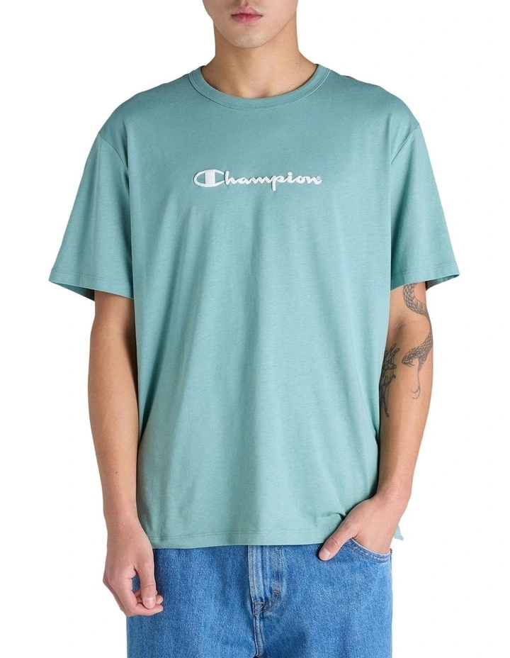 Puff Script Tee in Blue image 1
