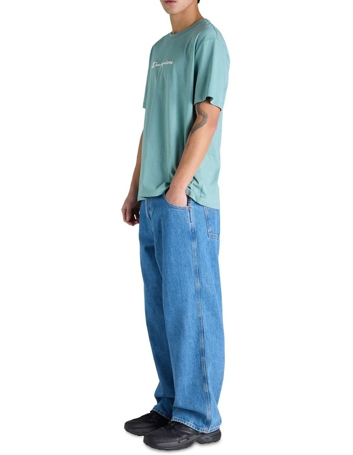 Puff Script Tee in Blue image 4
