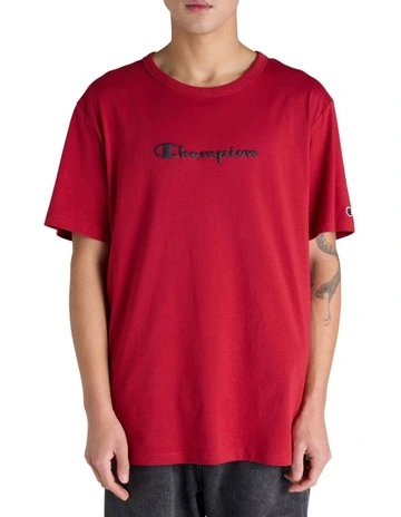 Puff Script Tee in Red