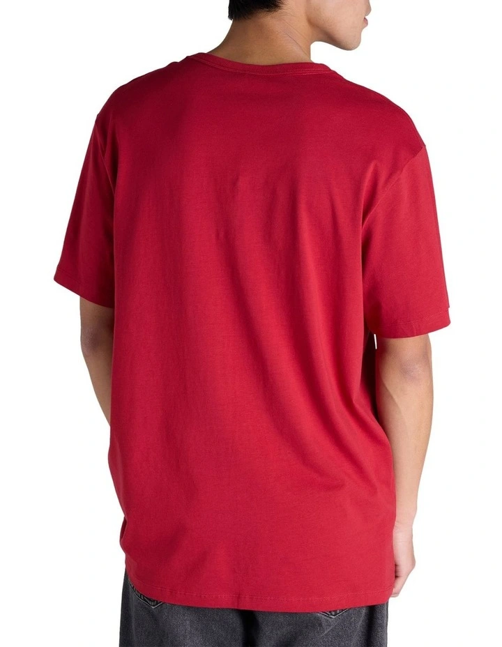 Puff Script Tee in Red image 2