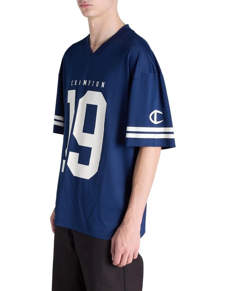 Mesh Tee in Navy image 3