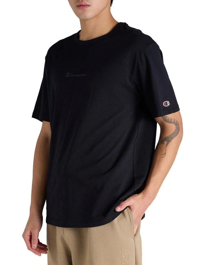 Script Tonal Tee in Black image 3