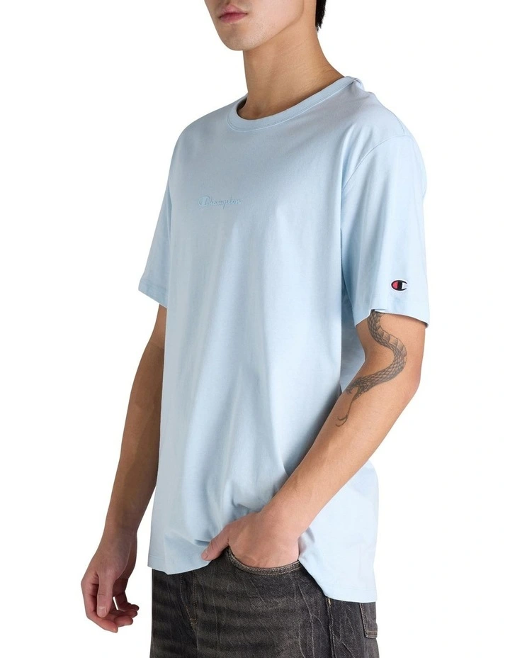 Script Tonal Tee in Silence Blue image 1