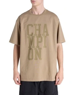 Capital Graphic Tee in Khaki