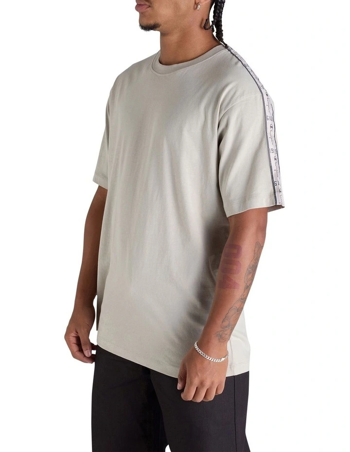 Lux Taping Tee in Beige image 3
