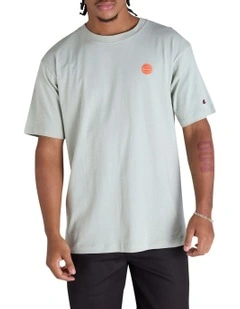 Graphic Print Tee in Clever Sage