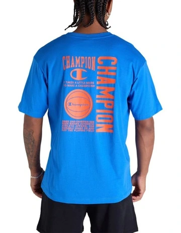 Graphic Print Tee in Bluebell Breeze