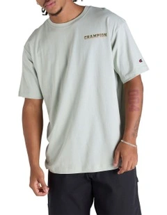 Graphic Print Tee in Clever Sage