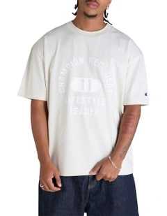 Flocked Graphic Heritage Tee in Ivory Canvas