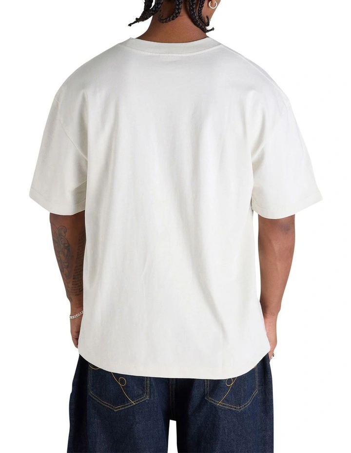 Flocked Graphic Heritage Tee in Ivory Canvas image 2