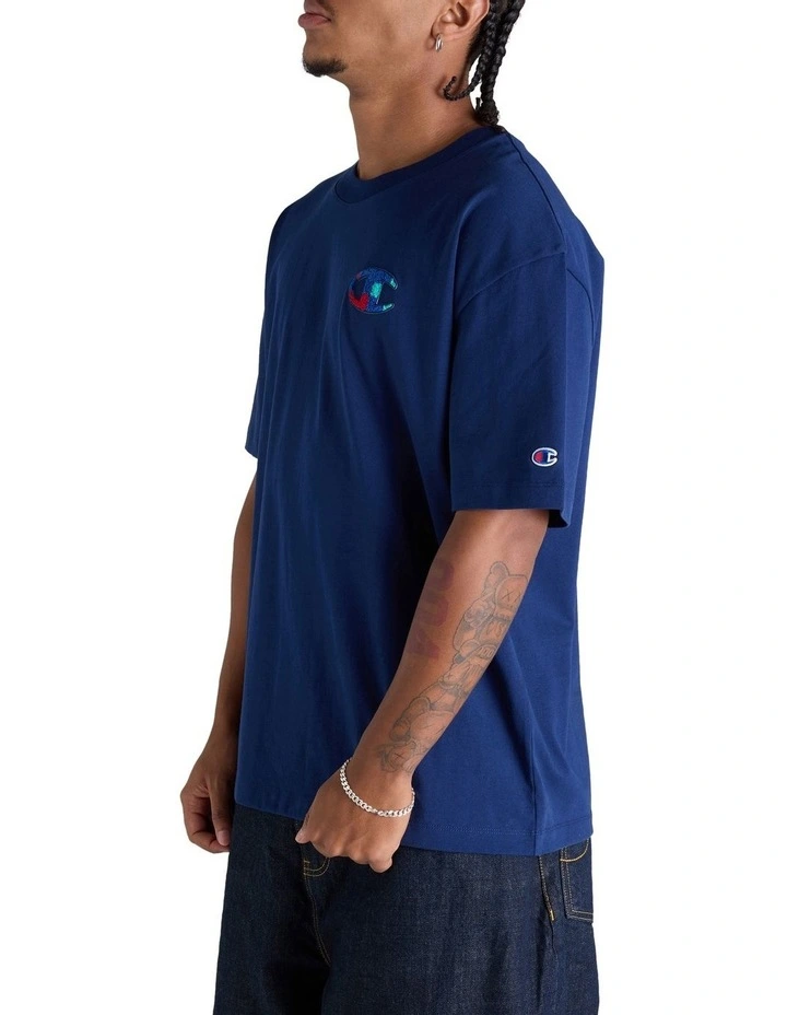 Plaid Patch Heritage Tee in Blue image 3