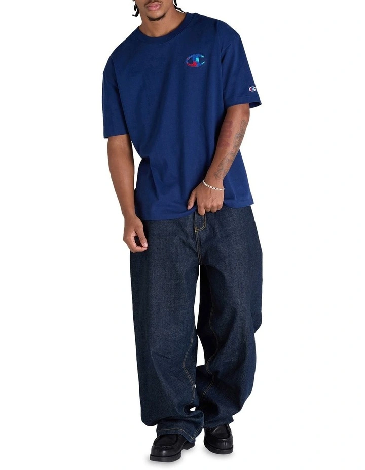 Plaid Patch Heritage Tee in Blue image 4