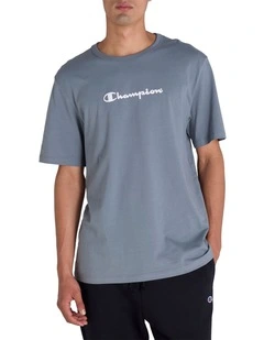 Puff Script Tee in Grey