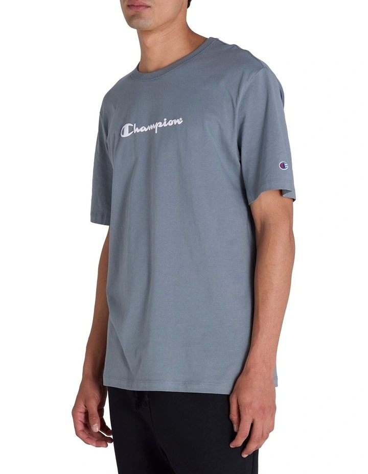 Puff Script Tee in Grey image 3