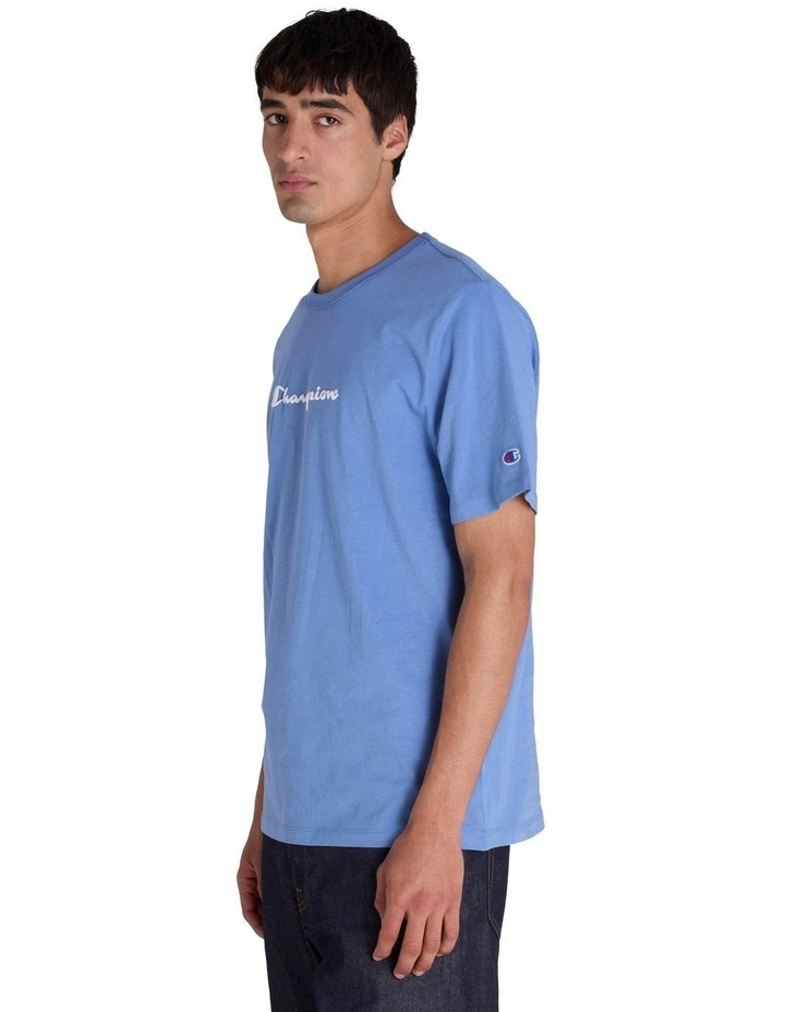 Puff Script Tee in Blue image 3