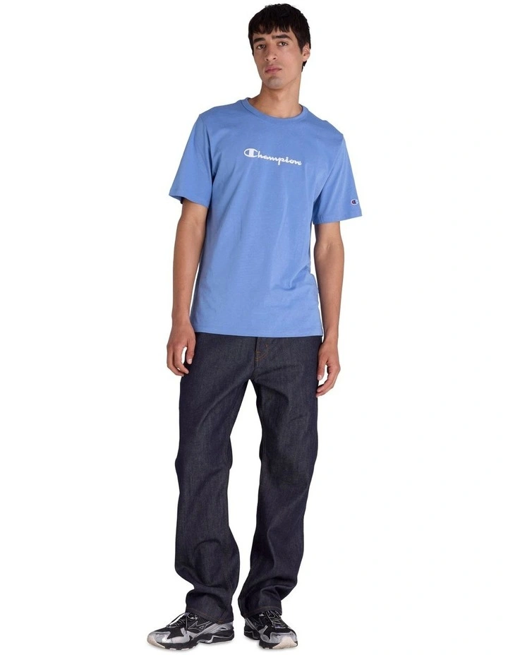 Puff Script Tee in Blue image 4