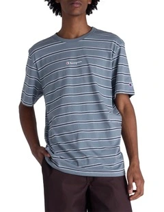 Script Stripe Tee in Grey