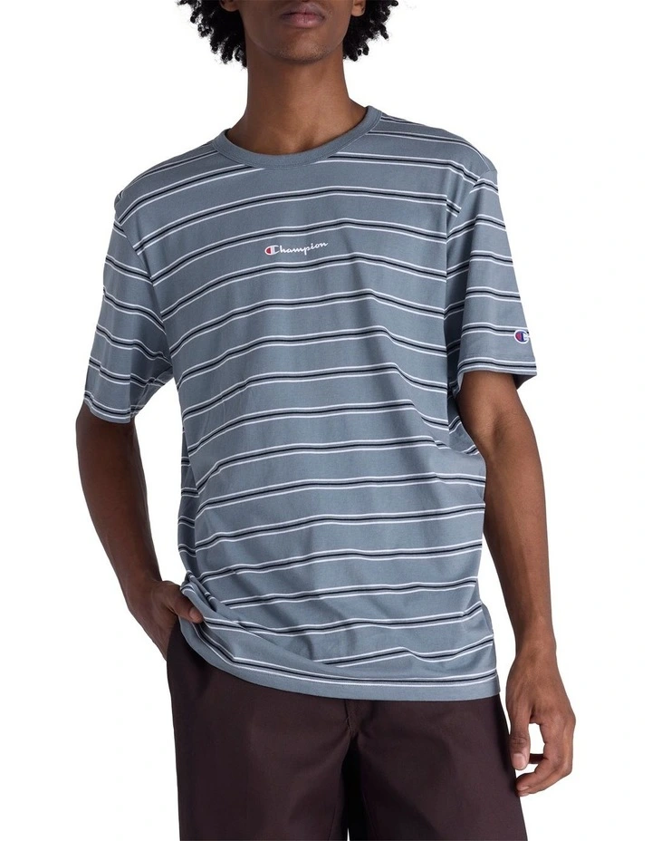 Script Stripe Tee in Grey image 1