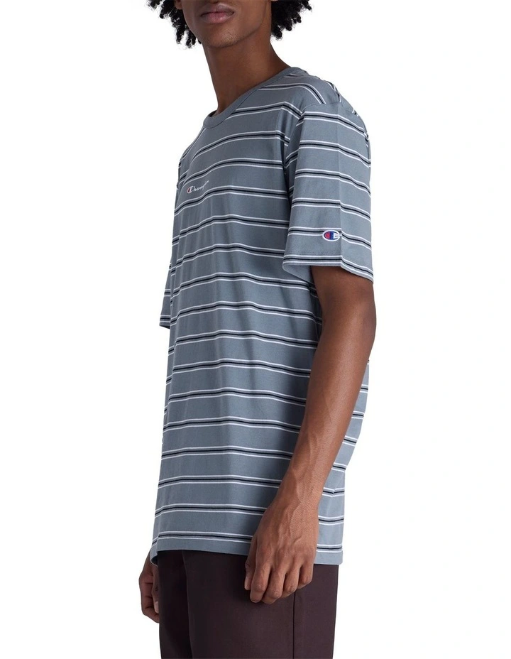 Script Stripe Tee in Grey image 3