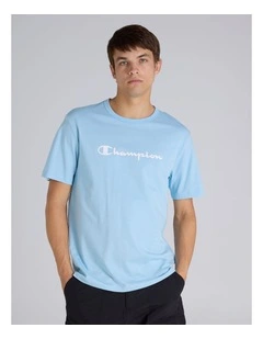 Puff Script Tee Powder Blue