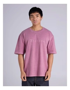 Vintage Wash Script Tee Ruby Espresso