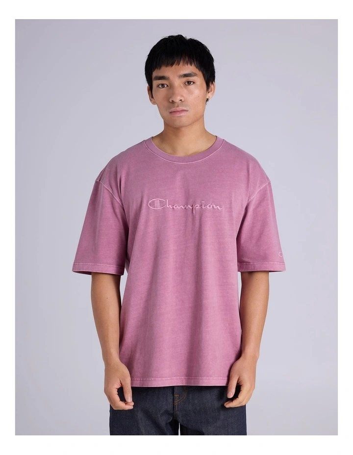 Vintage Wash Script Tee Ruby Espresso image 1