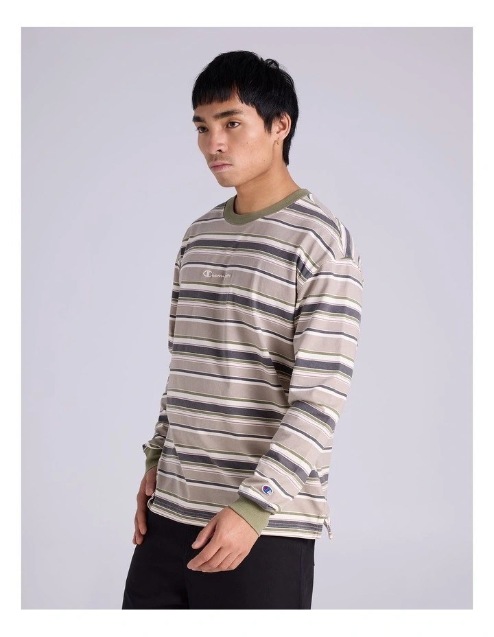 Vintage Wash Stripe Ls Tee Whisper White image 2