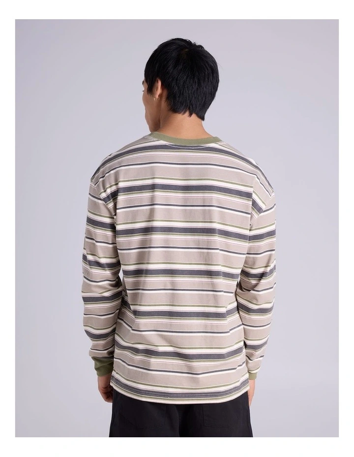 Vintage Wash Stripe Ls Tee Whisper White image 3