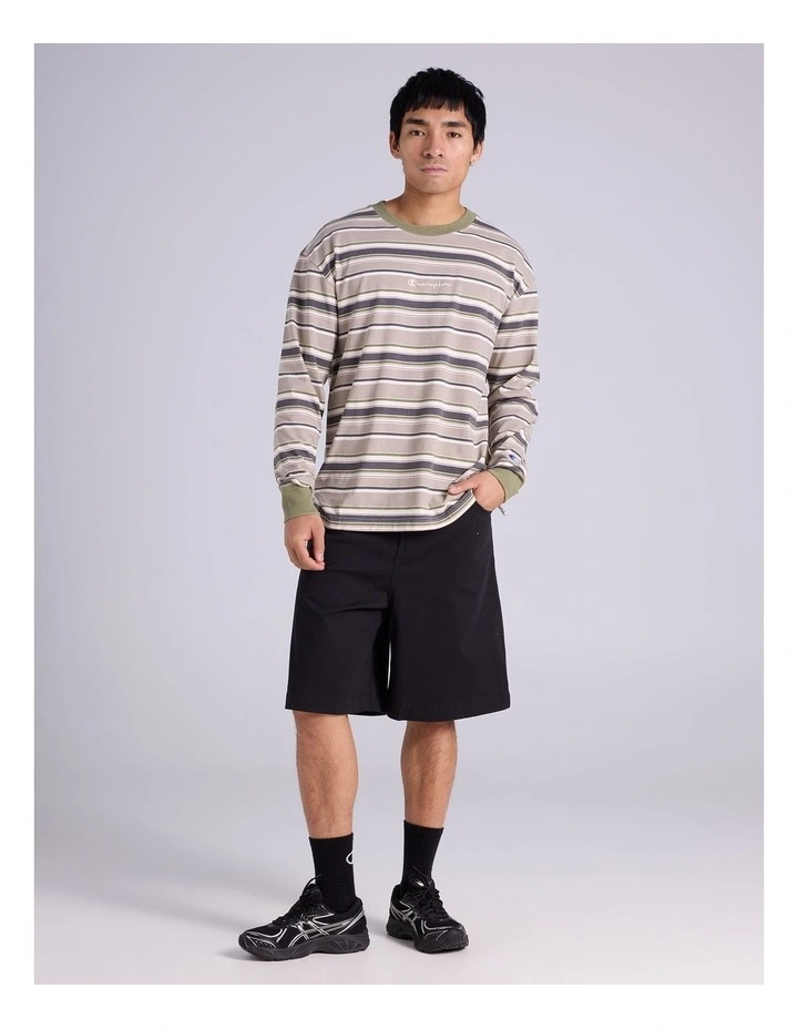 Vintage Wash Stripe Ls Tee Whisper White image 4