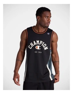 Mesh Basketball Tank Black