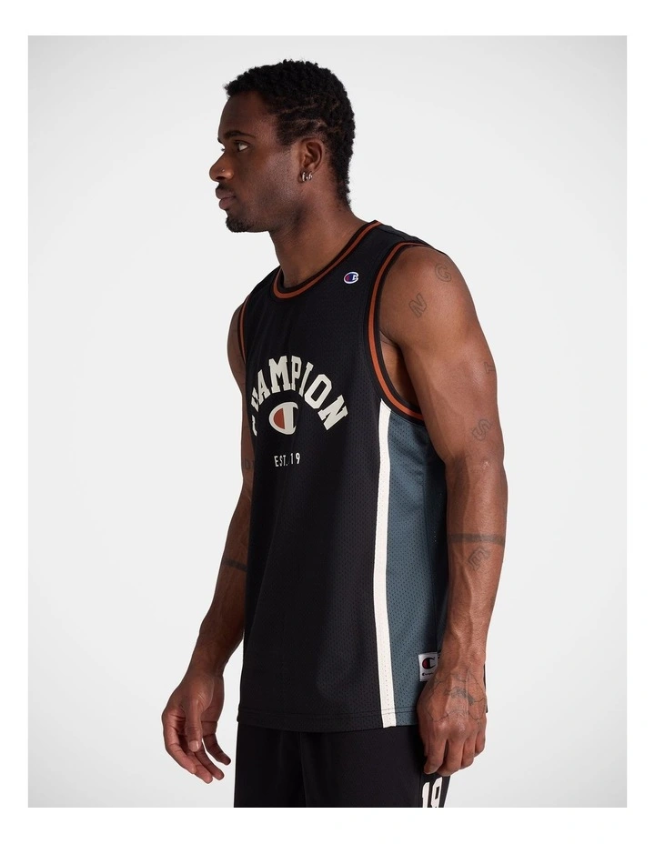Mesh Basketball Tank Black image 3