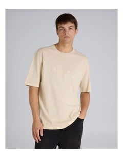 Vintage Wash Script Tee Biscuit