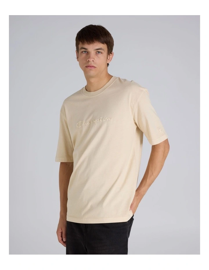 Vintage Wash Script Tee Biscuit image 2