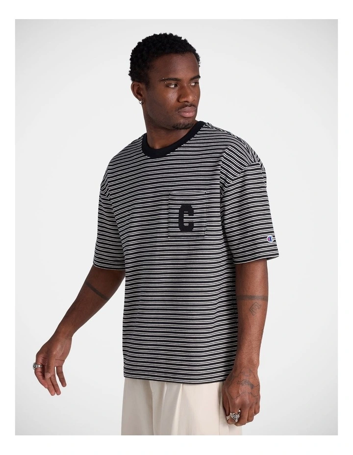 Ue Boxy Stripe Tee Black / Whisper White image 3