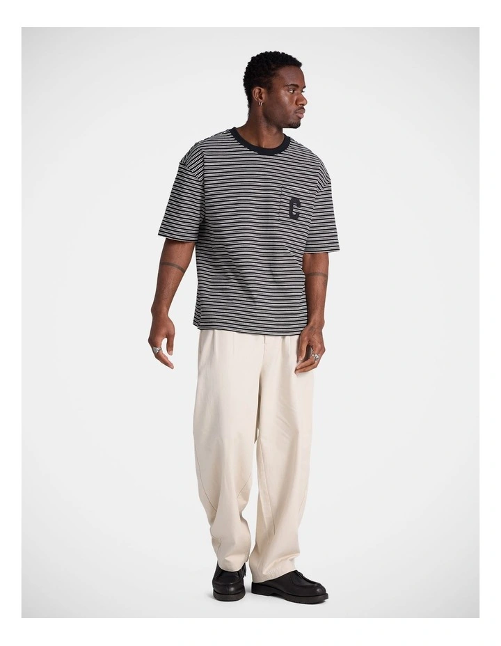 Ue Boxy Stripe Tee Black / Whisper White image 4