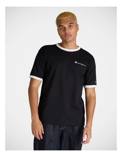 Ringer Script Tee Black