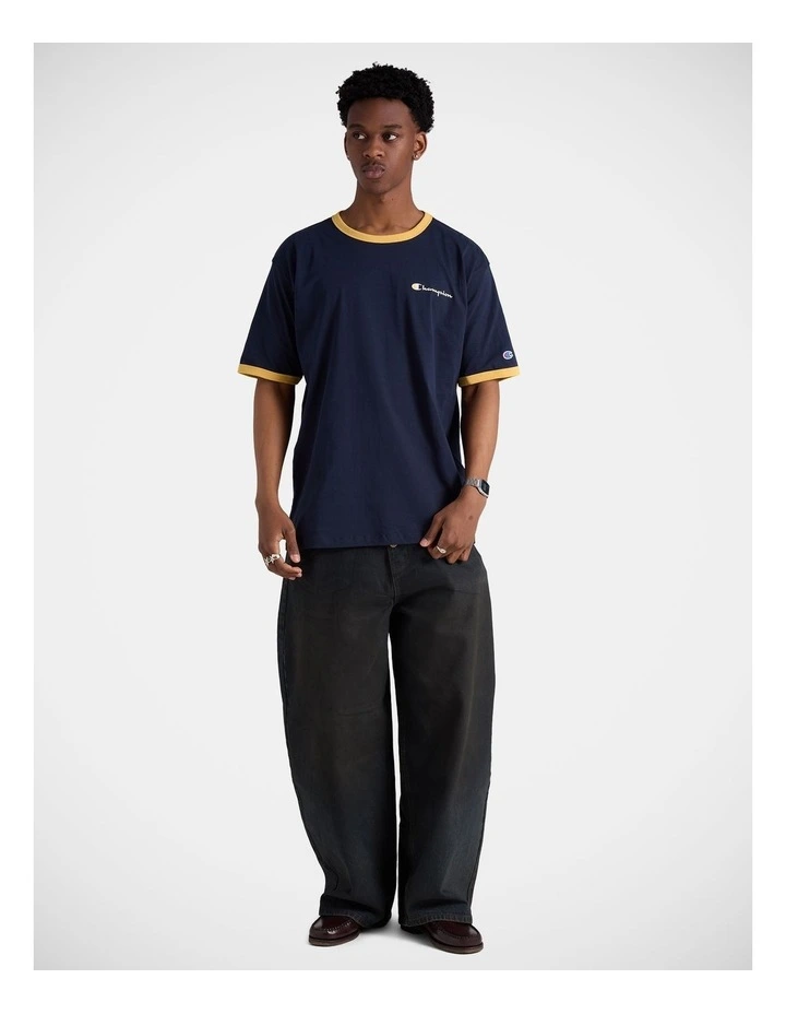 Ringer Script Tee Navy image 4