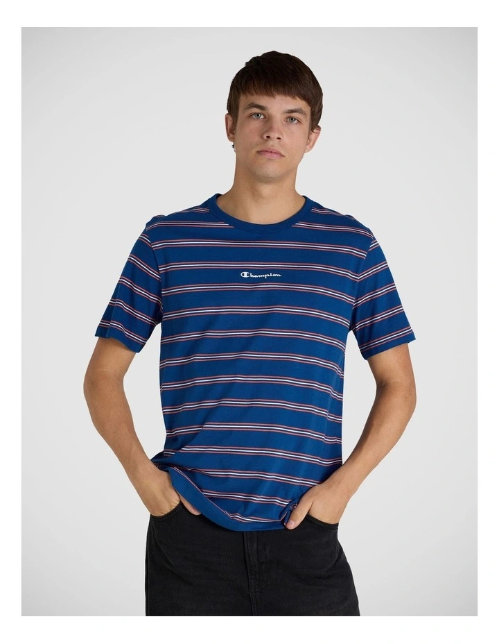 Stripe Script Tee Midnight Run image 1